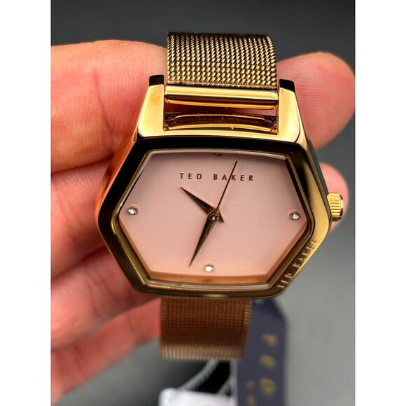 Ted Baker Exter BKPEXF004 Women\'s 36mm Rose Gold Mesh Swarovski Watch NIBWT main image 13
